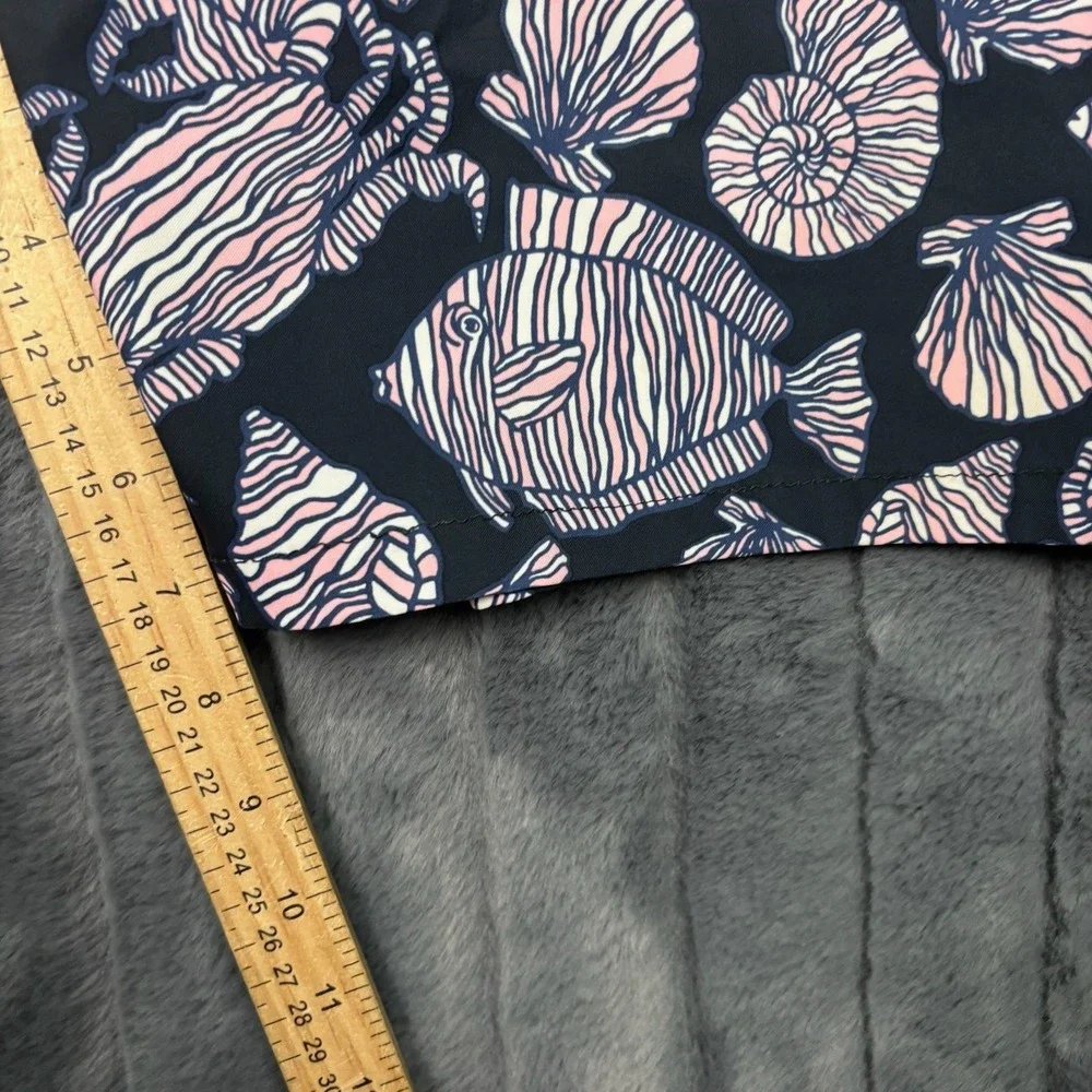 Abercrombie & Fitch Mens Navy Pink Fish Shell Swim Trunks Board Shorts 31
